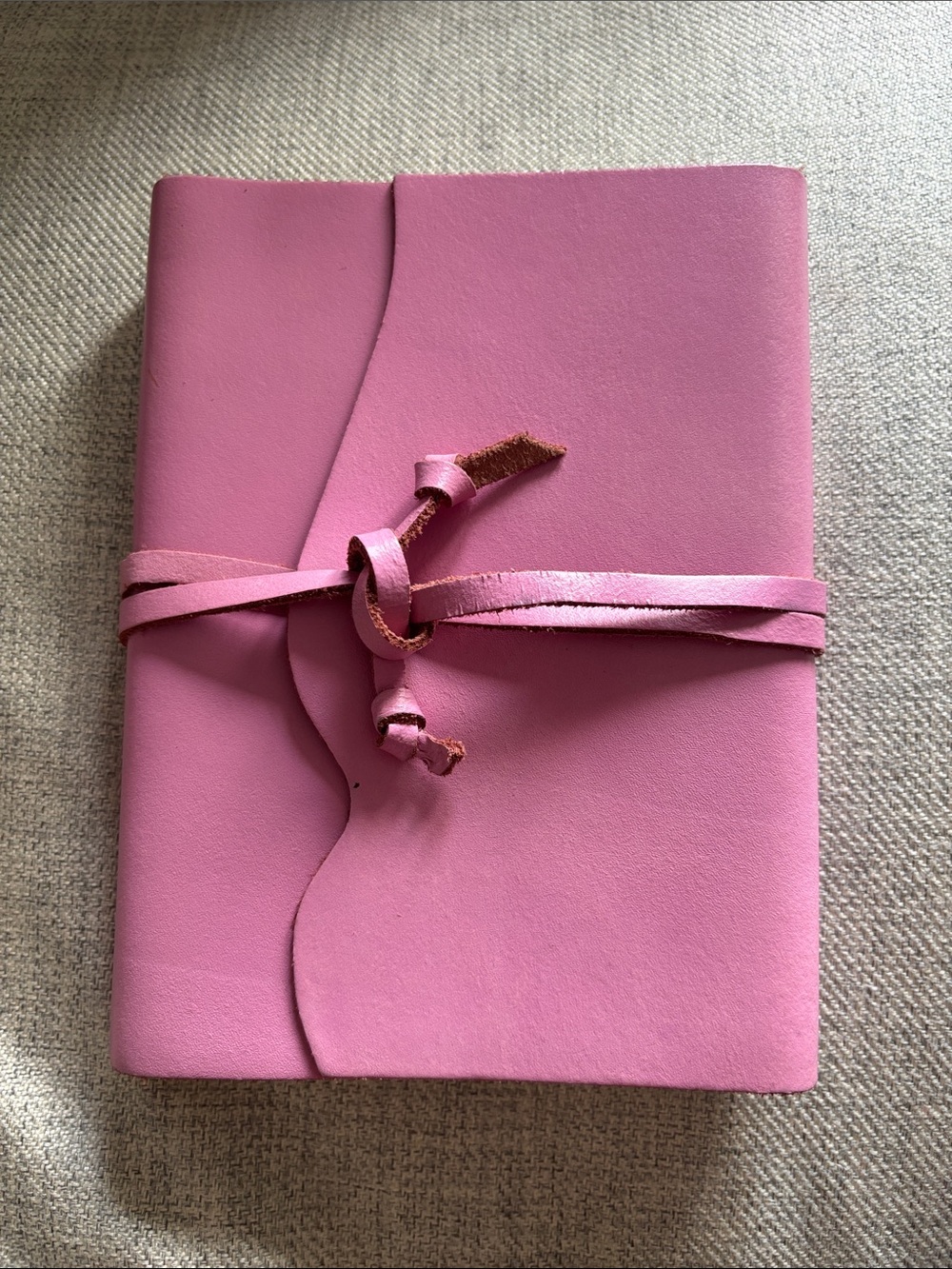 Pink Leather Wrap Journal